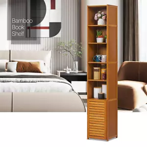 12" Bamboo Bookcase[ADJUSTABLE SHELF]Book Storage 